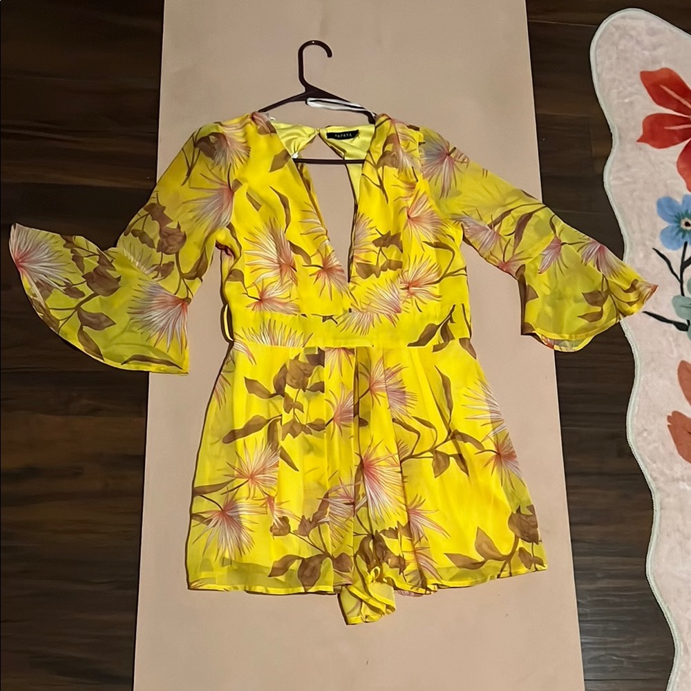 Papaya Yellow Floral romper